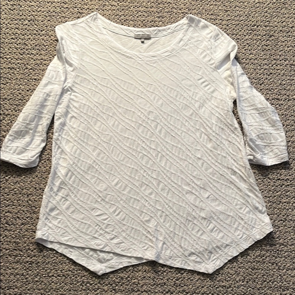 Habitat White Tunic with Asymmetrical Hem and Relaxed Fit